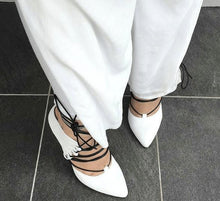 Load image into Gallery viewer, Andrea: White Lace Up Heels
